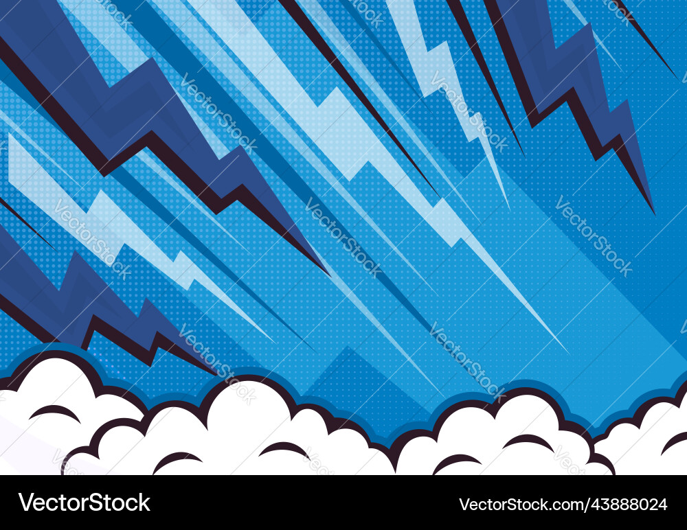 Lightning explosion with cloud pop art retro Vector Image