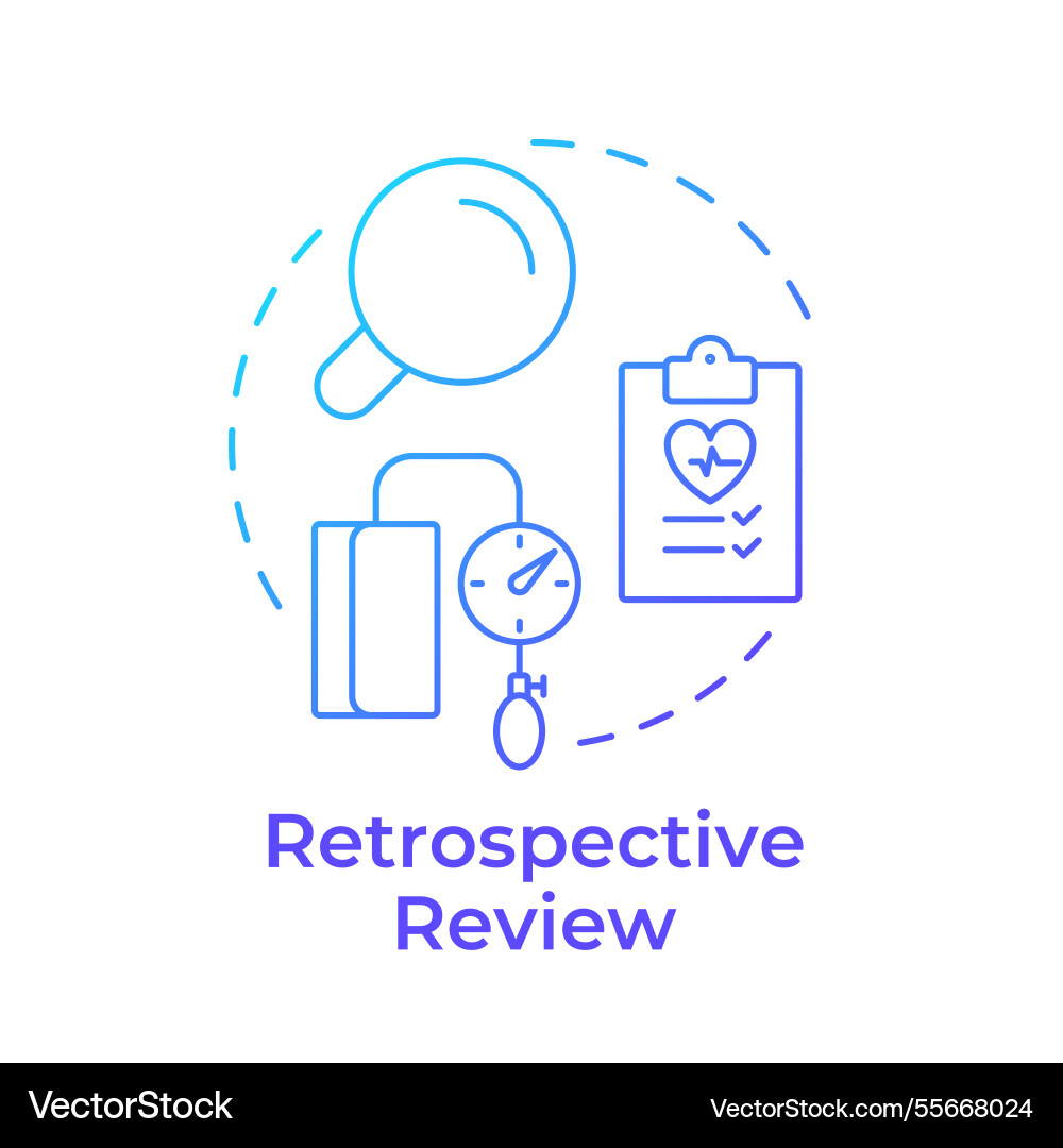 Retrospective review blue gradient concept icon Retrospective review blue gradient concept icon vector image