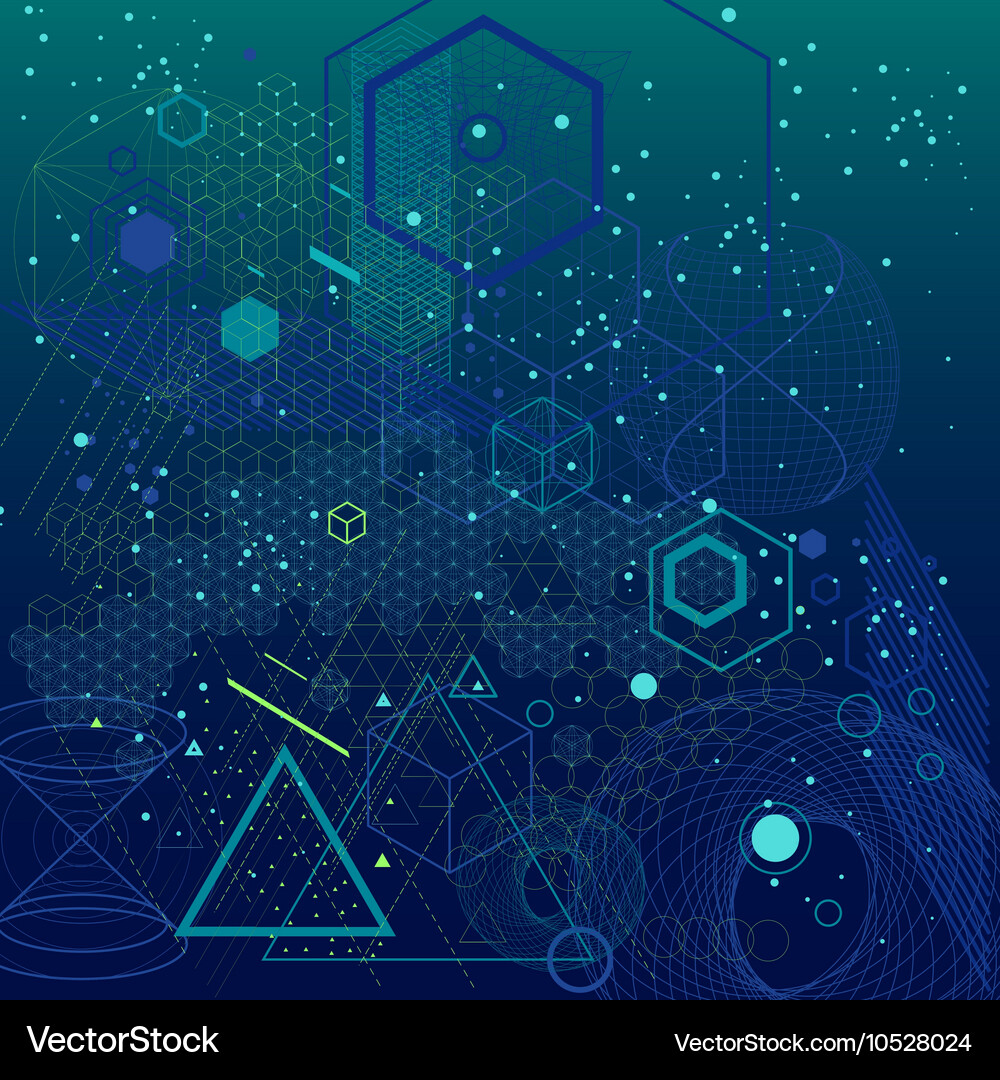 Sacred geometry symbols and elements background Vector Image
