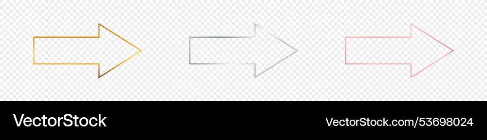 Set of three arrow shape frames Set of three arrow shape frames vector image
