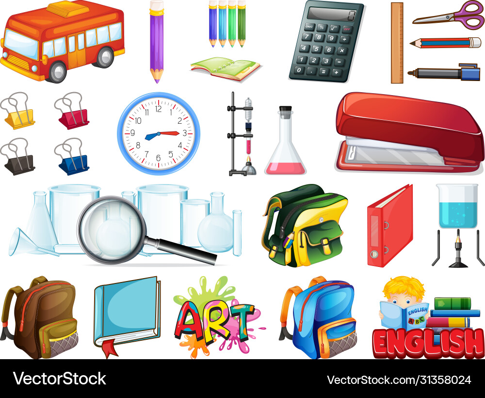 Set study objects Set study objects vector image