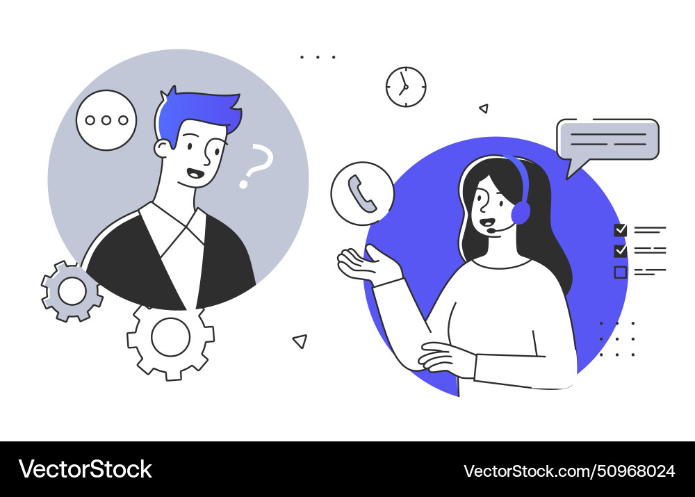 Support for clients simple Support for clients simple vector image