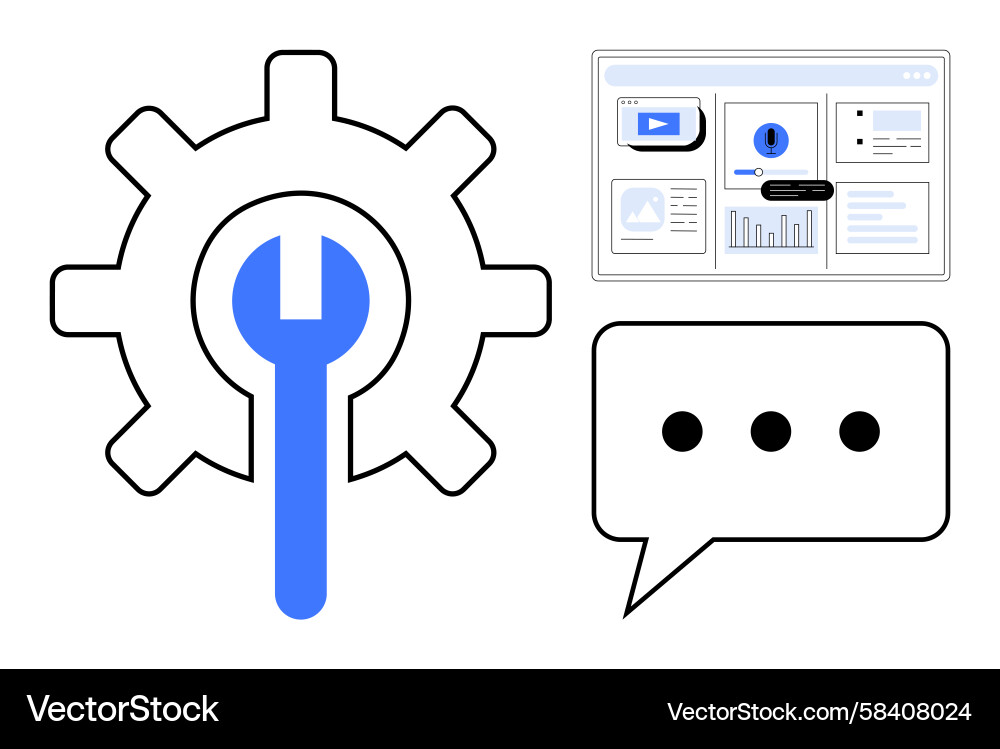 Tools & Analytics Dashboard Vector Image