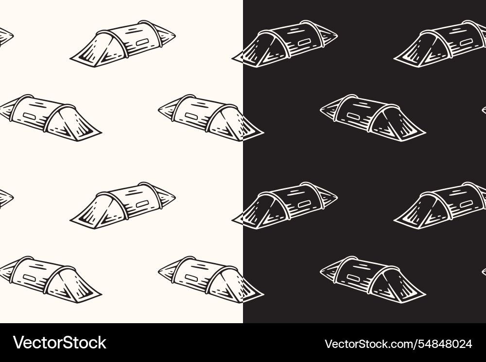 Tunnel tent seamless pattern background set Vector Image