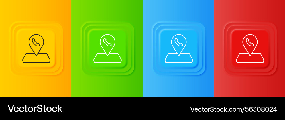 White map pointer with telephone or communication White map pointer with telephone or communication vector image