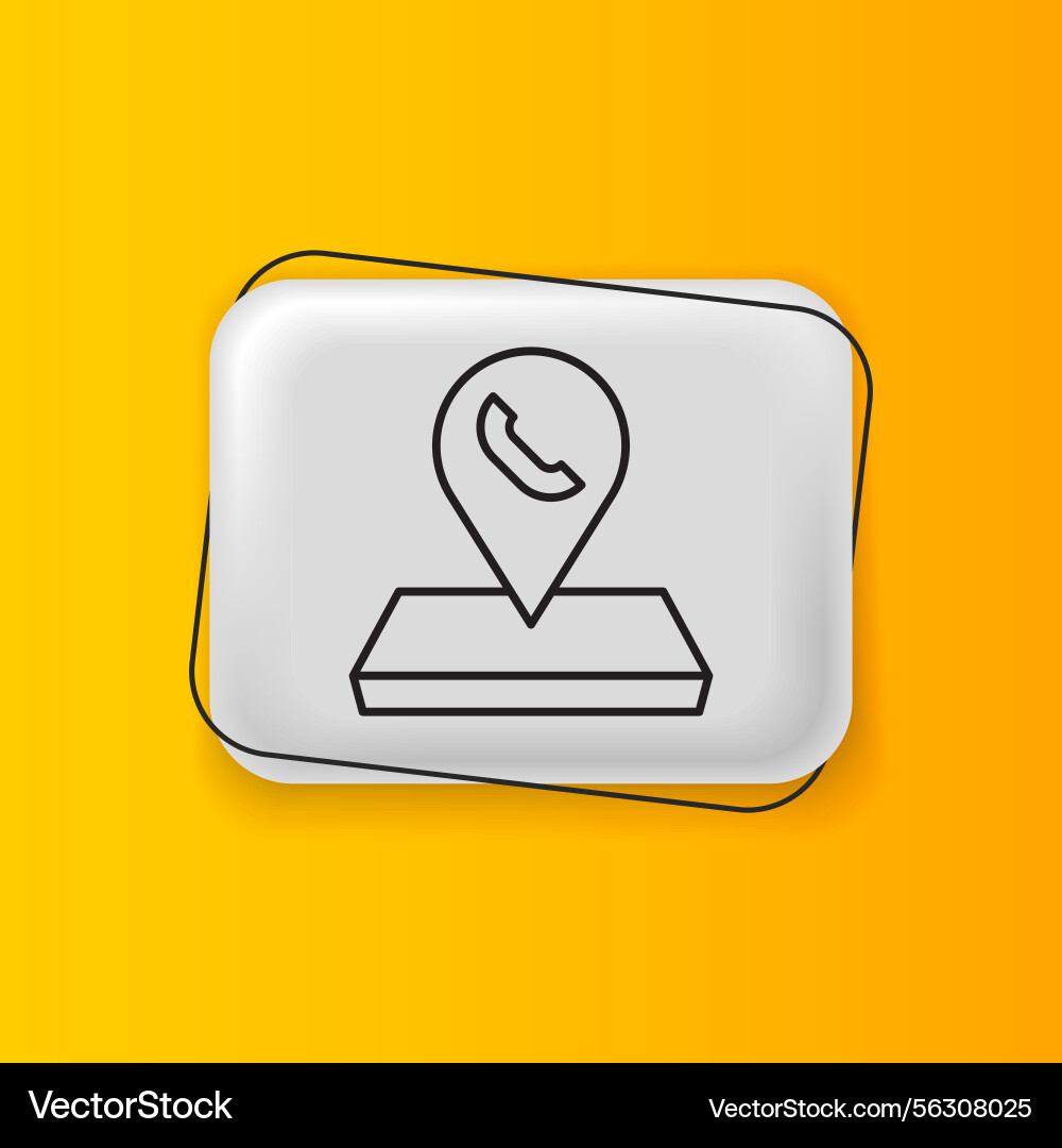Black map pointer with telephone or communication Black map pointer with telephone or communication vector image