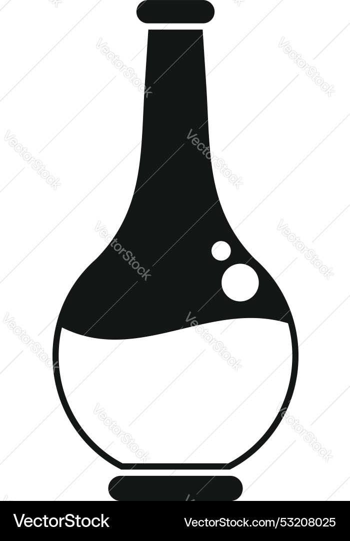 Chemical flask bubbling with liquid icon simple Chemical flask bubbling with liquid icon simple vector image