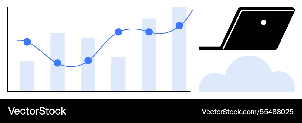 Data analysis and cloud computing concept Vector Image