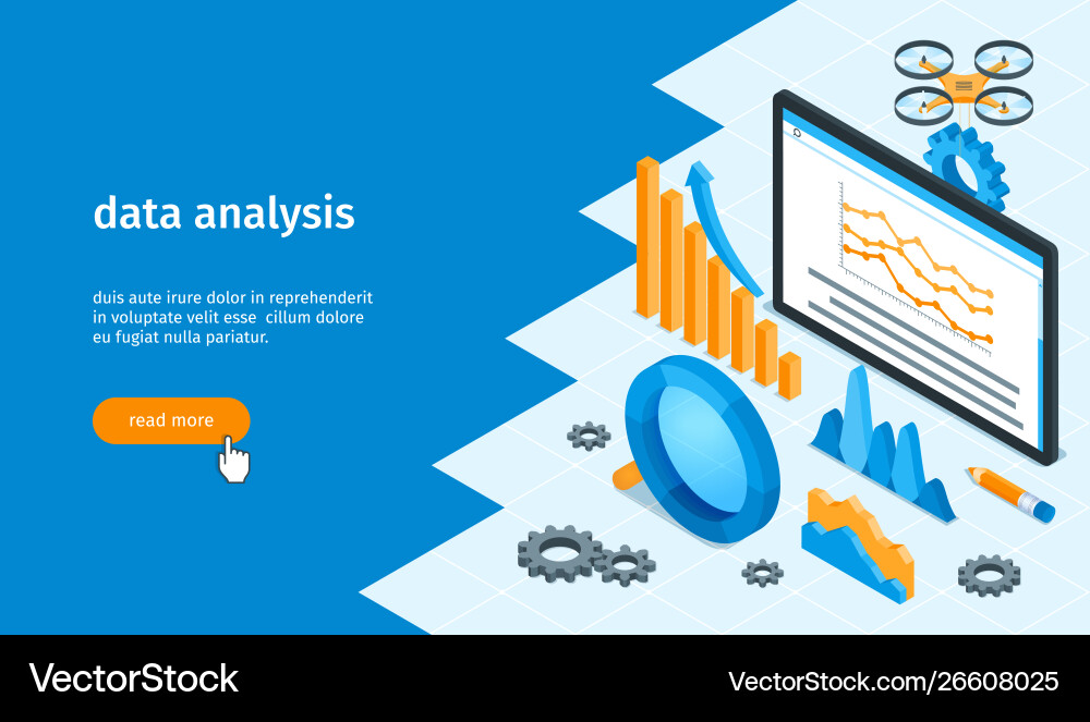 Data analysis banner 01 Royalty Free Vector Image