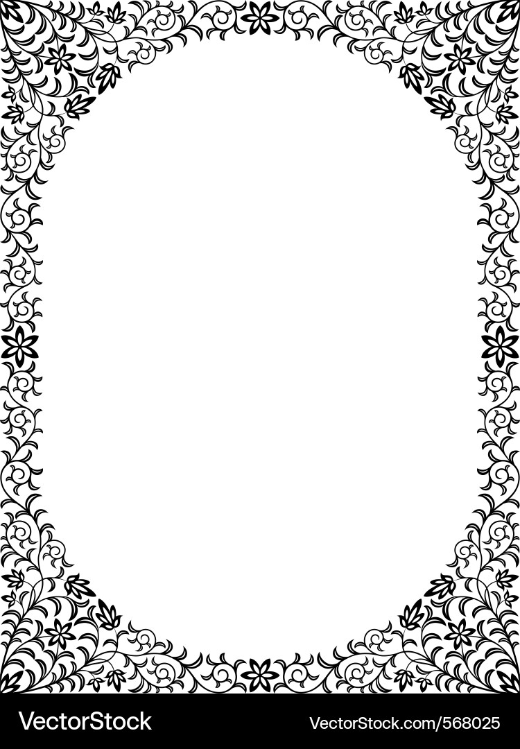 Elegant Floral Damask Frame Vector Image