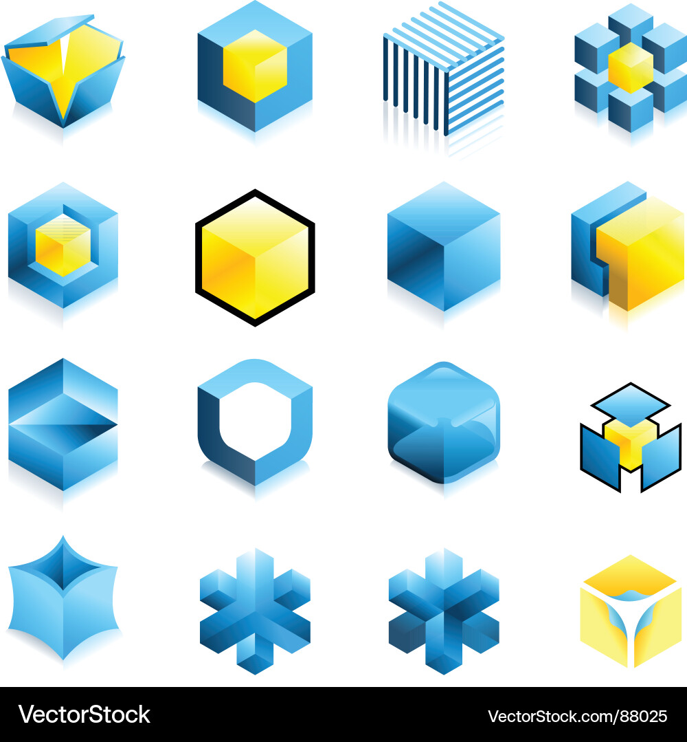 Isometric Cube Variations vector image