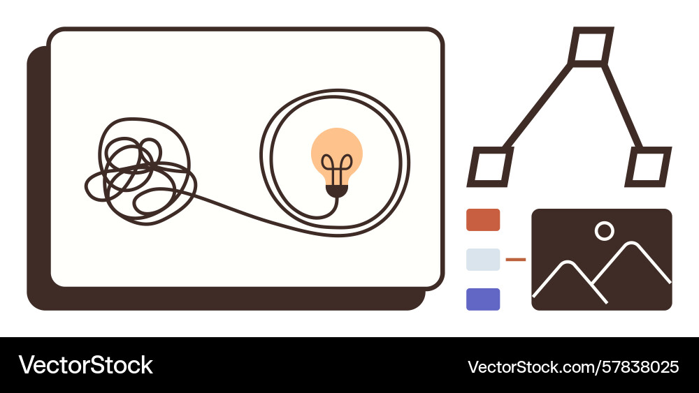 Problem-solving journey depicted with light bulb vector image