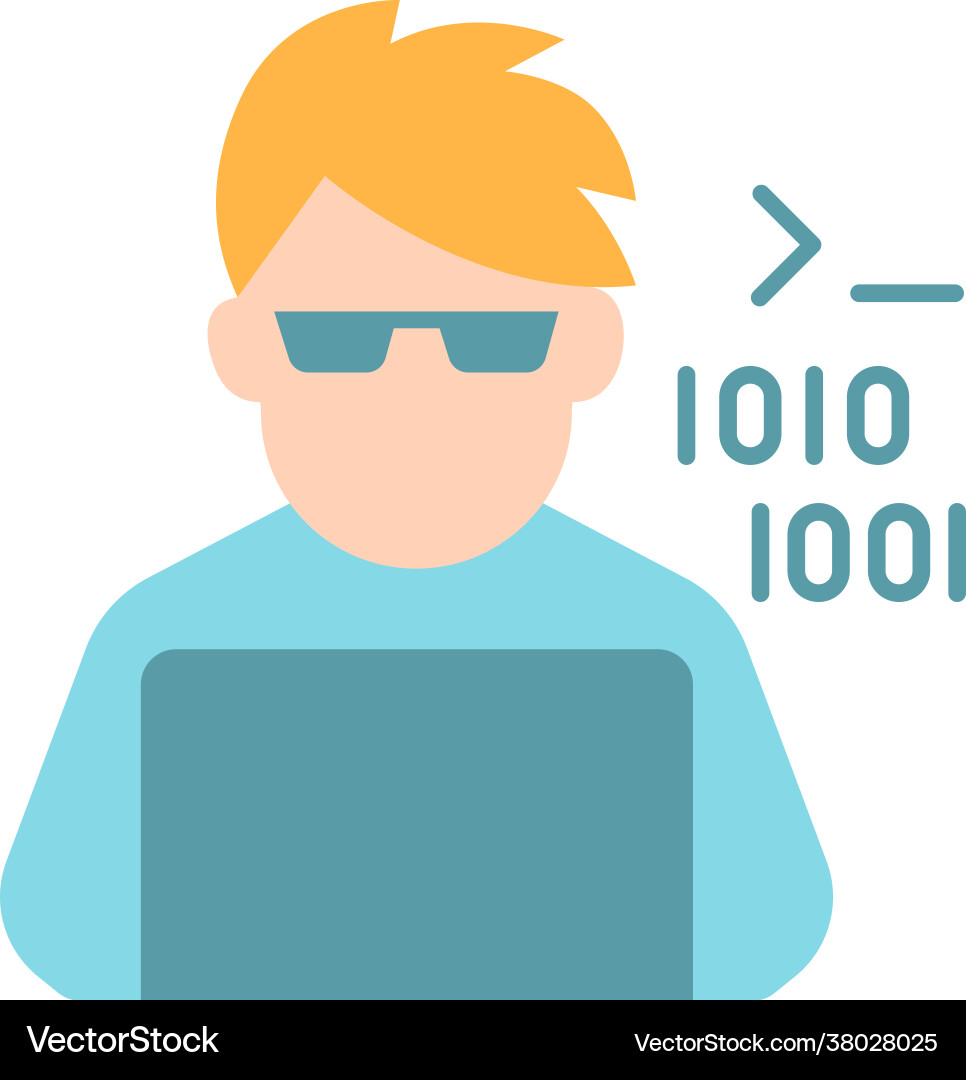 Programmer flat color icon Programmer flat color icon vector image