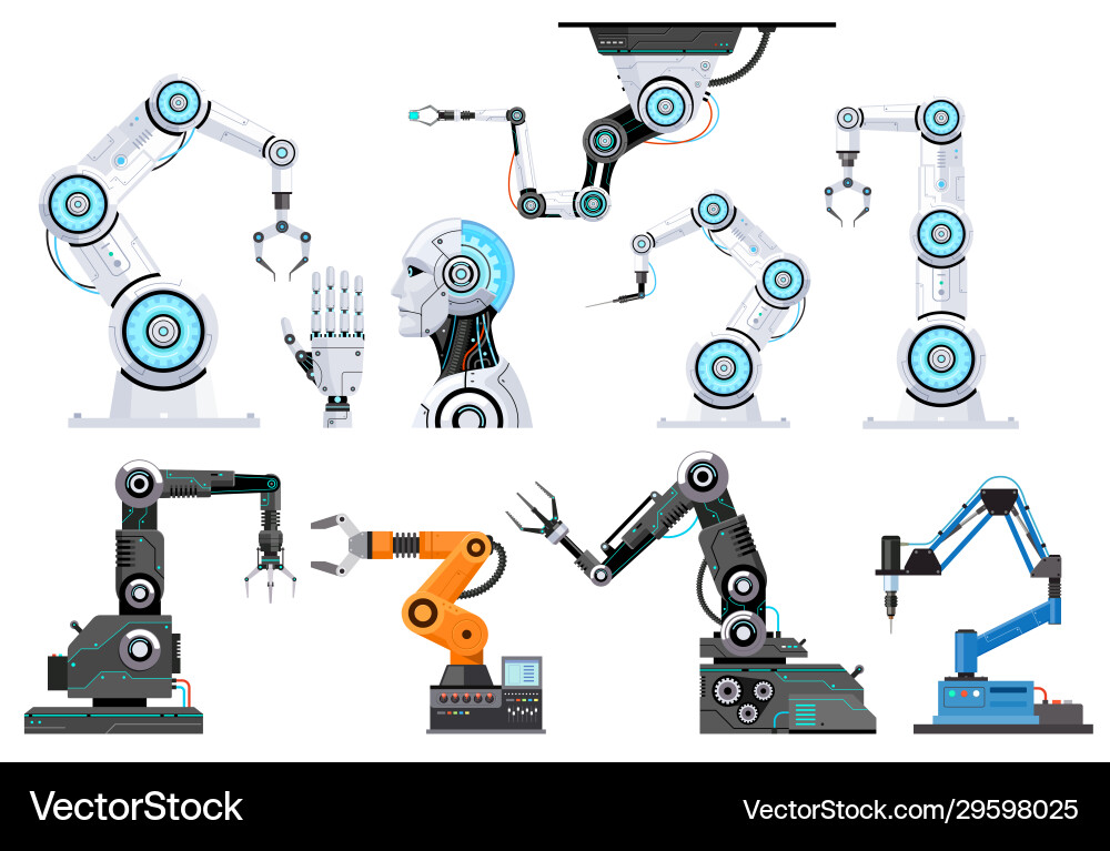 Robotic Engineering Concepts Vector Image