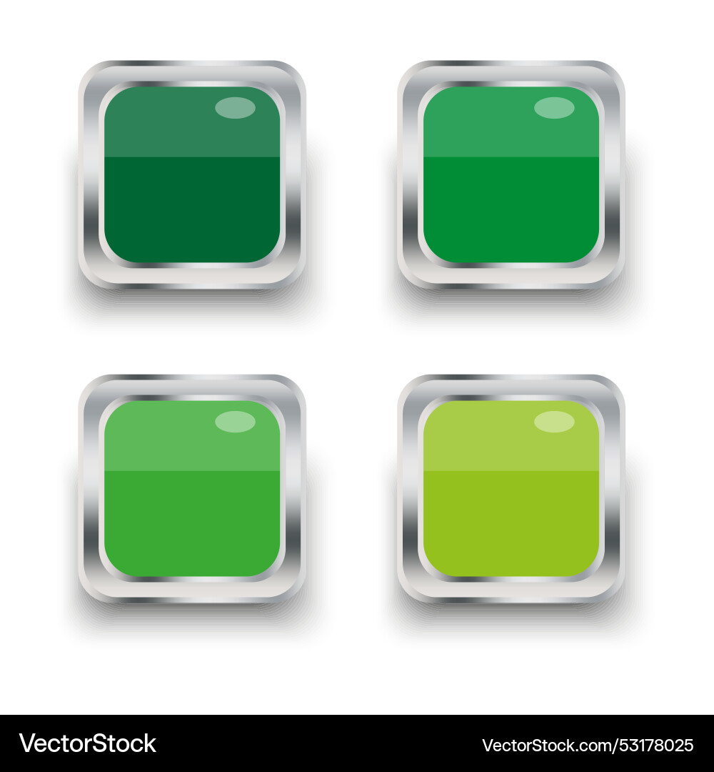Square colored three-dimensional buttons Square colored three-dimensional buttons vector image