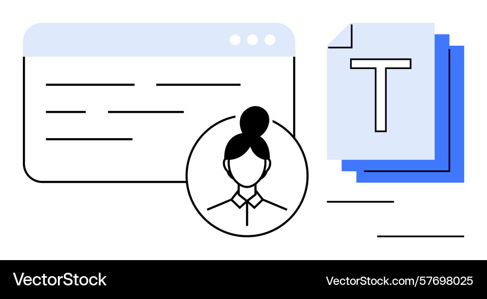User profile and document management interface User profile and document management interface vector image