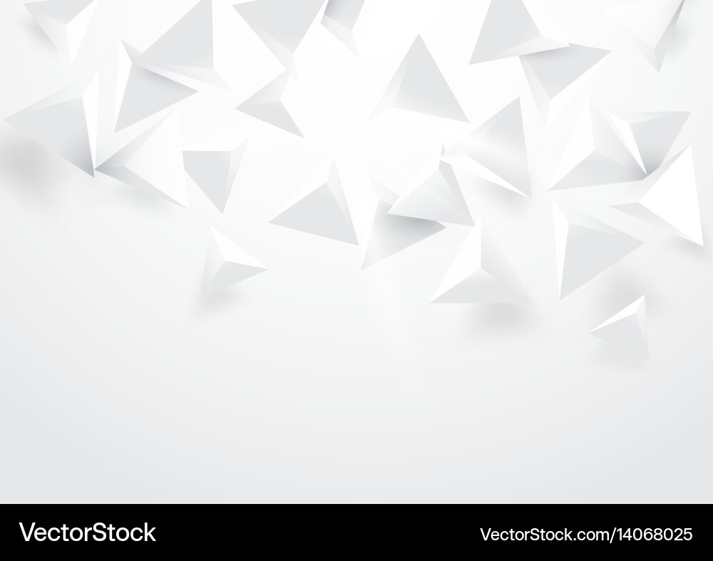 White 3D Triangular Background vector image