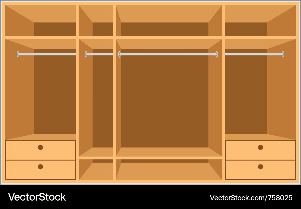 Wooden Wardrobe Vector Image