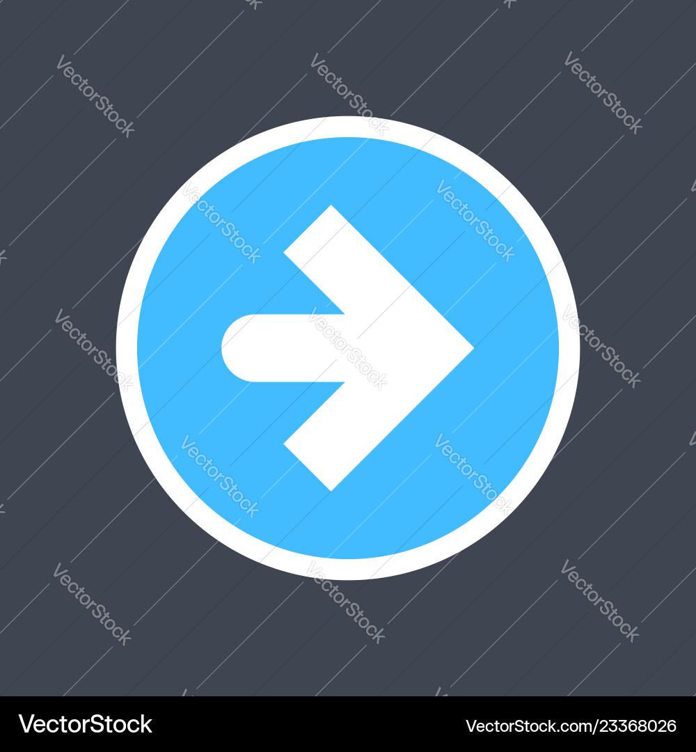 Arrow sign in a round icon web button created Arrow sign in a round icon web button created vector image