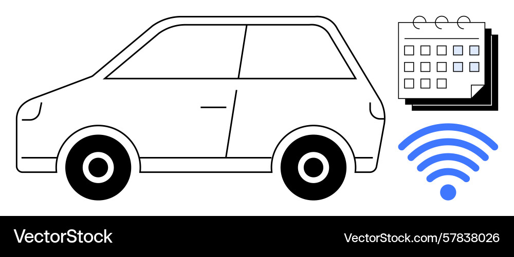 Automated car reservation with calendar Vector Image