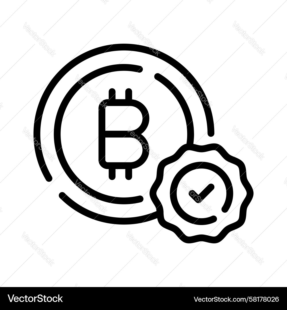 Bitcoin Verification Check Icon Vector Image