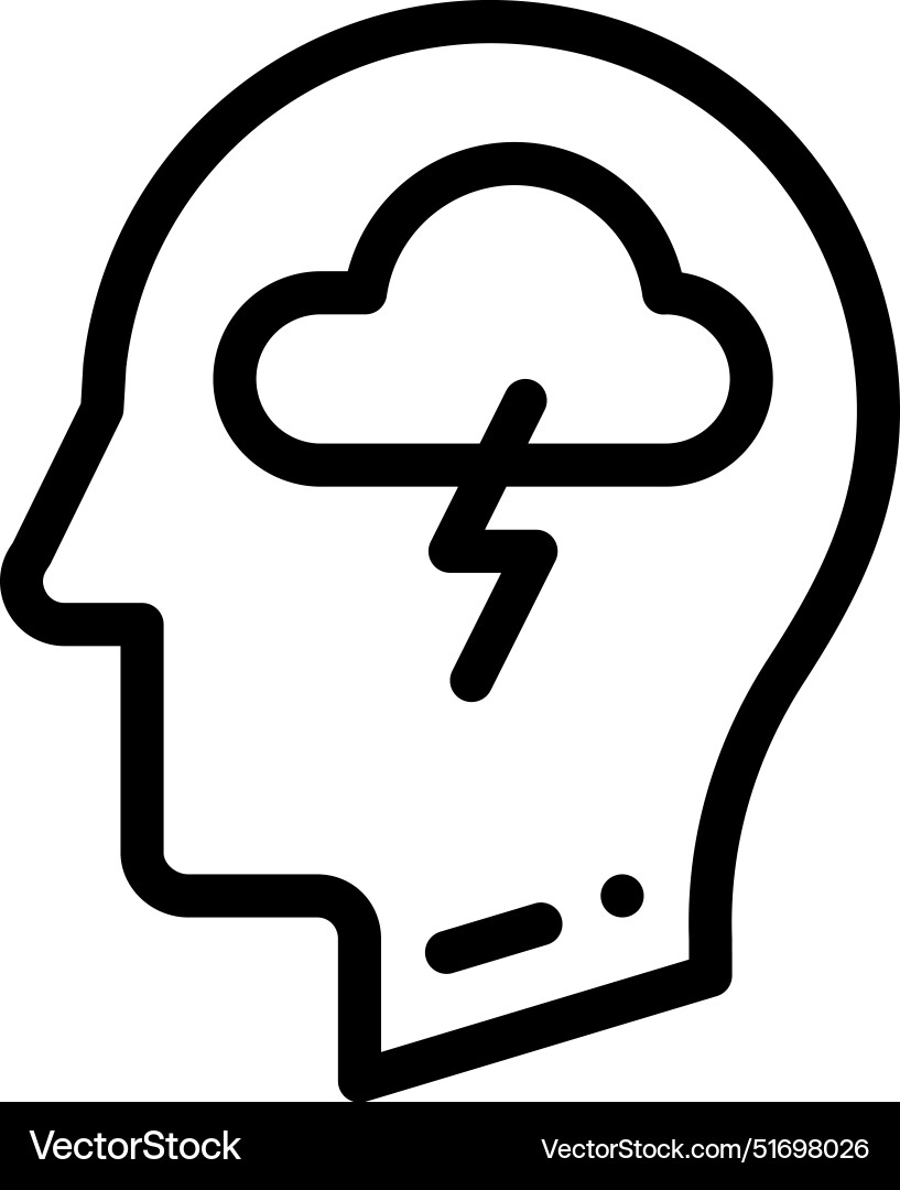 Brainstorming icon thin linear style design Brainstorming icon thin linear style design vector image