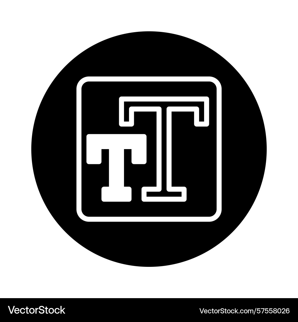 Conceptual representation of the text tool icon Conceptual representation of the text tool icon vector image
