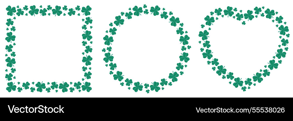 Emerald shamrocks frames graphics Emerald shamrocks frames graphics vector image