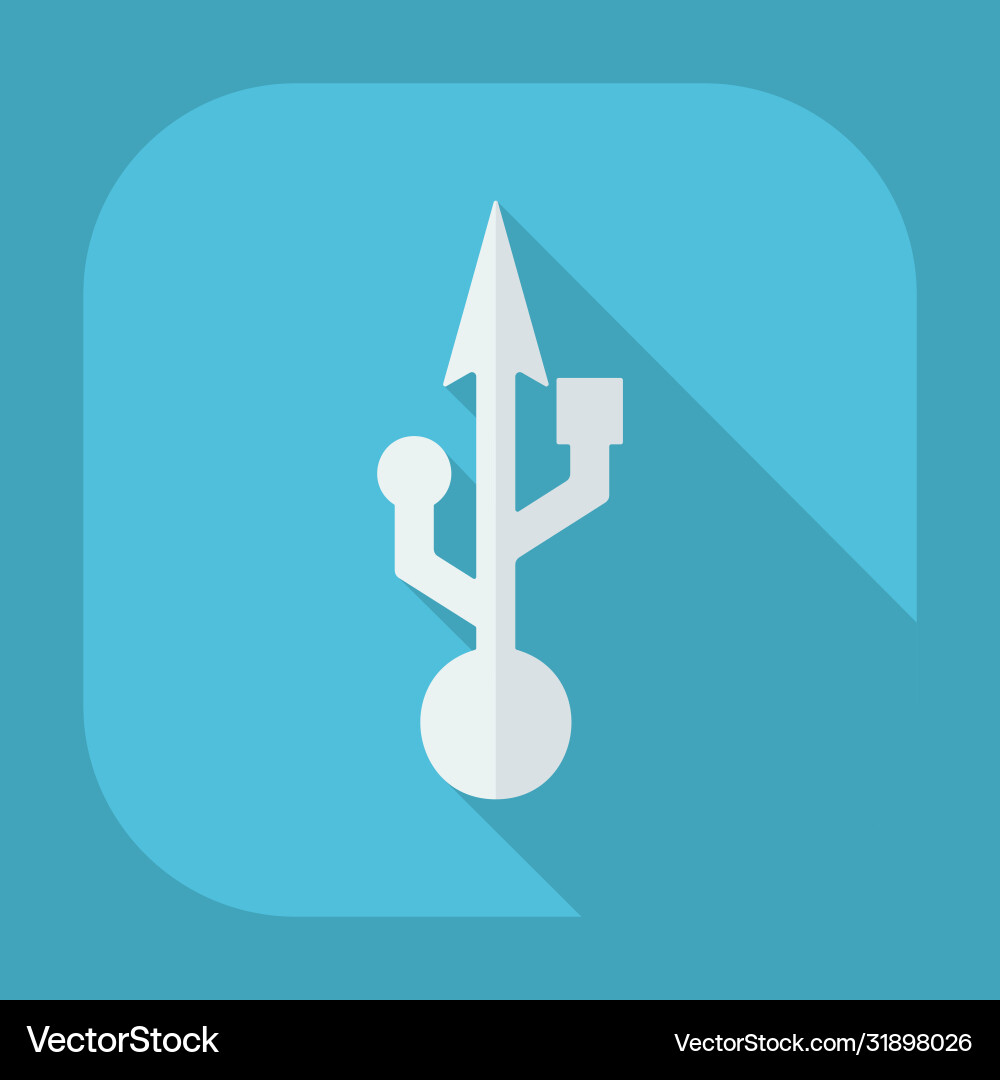 Flat modern design with shadow connect usb symbol Vector Image