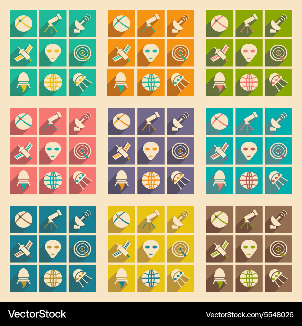 Flat with shadow concept and mobile application Vector Image