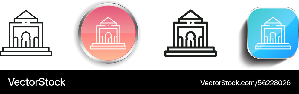 Marrakech icon thin linear regular and button Vector Image