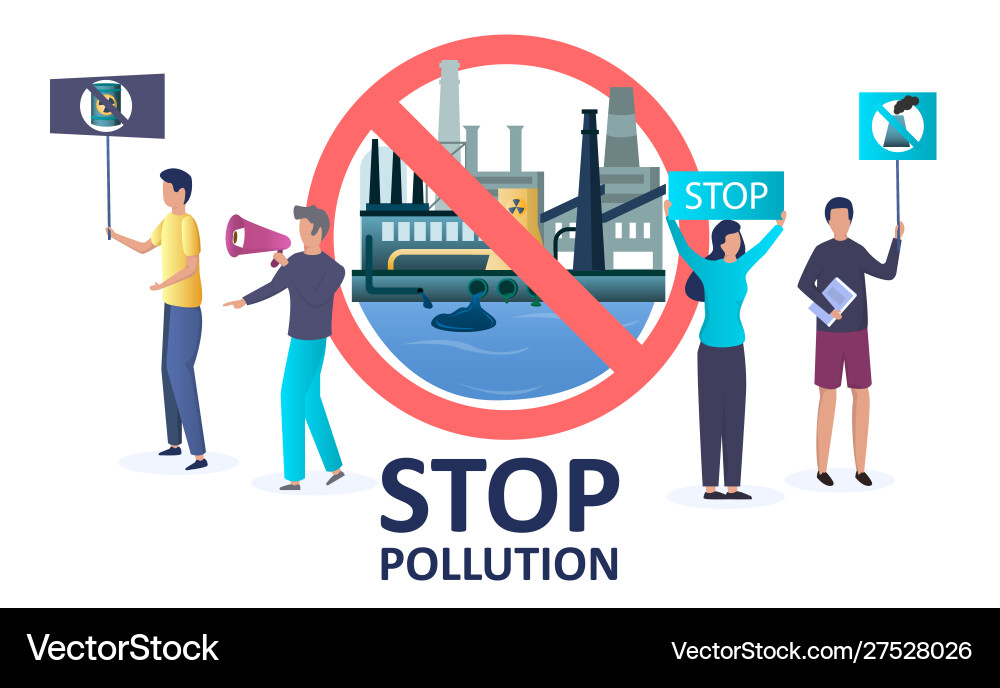 Stop pollution concept for web banner Stop pollution concept for web banner vector image