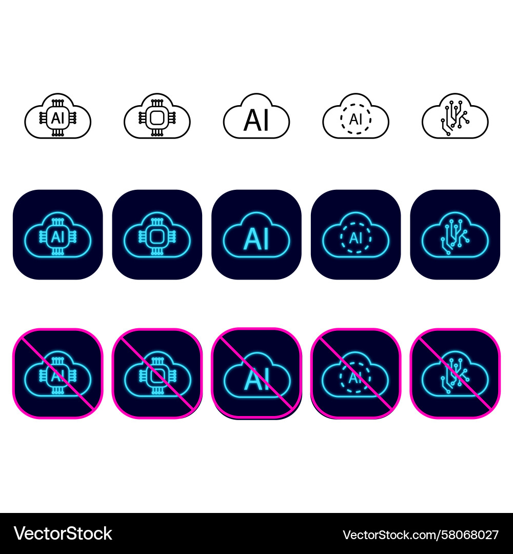 AI Access Block Icon Vector Image