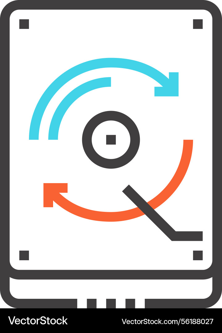 Backup system flat line web icon concept Backup system flat line web icon concept vector image