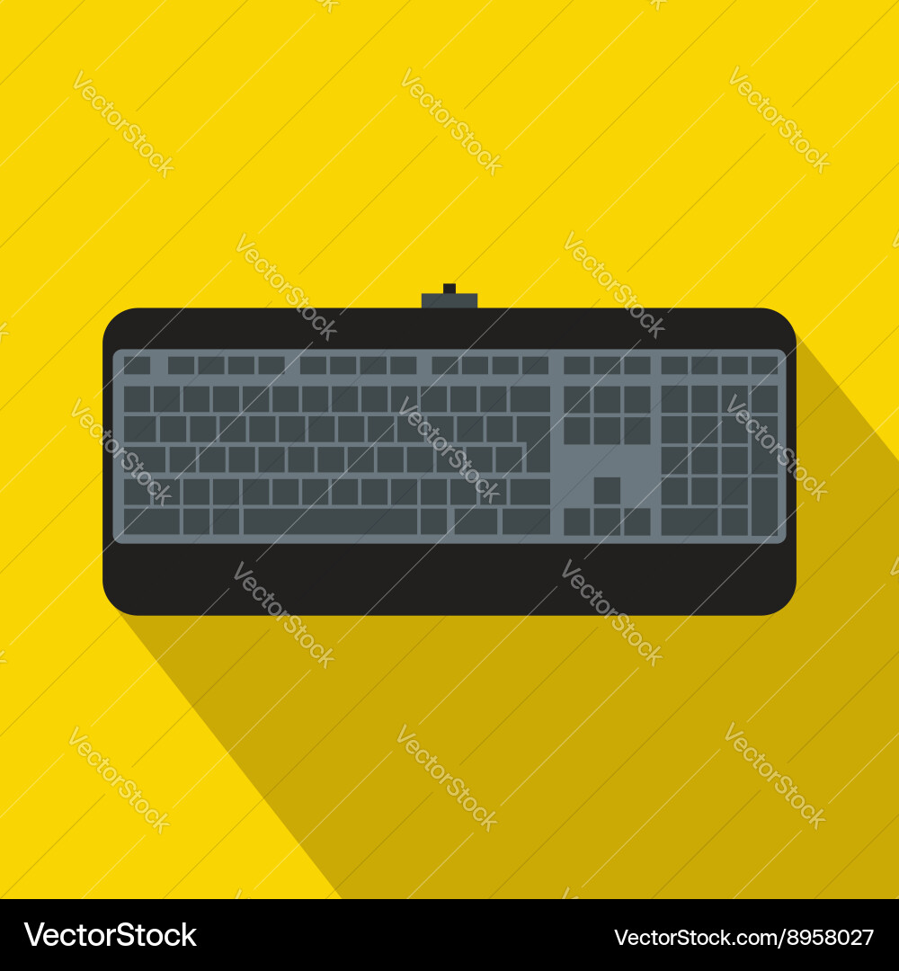 Black computer keyboard icon flat style Vector Image