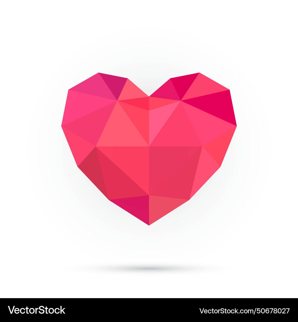 Bright colorful polygonal heart abstract 3d shape Bright colorful polygonal heart abstract 3d shape vector image