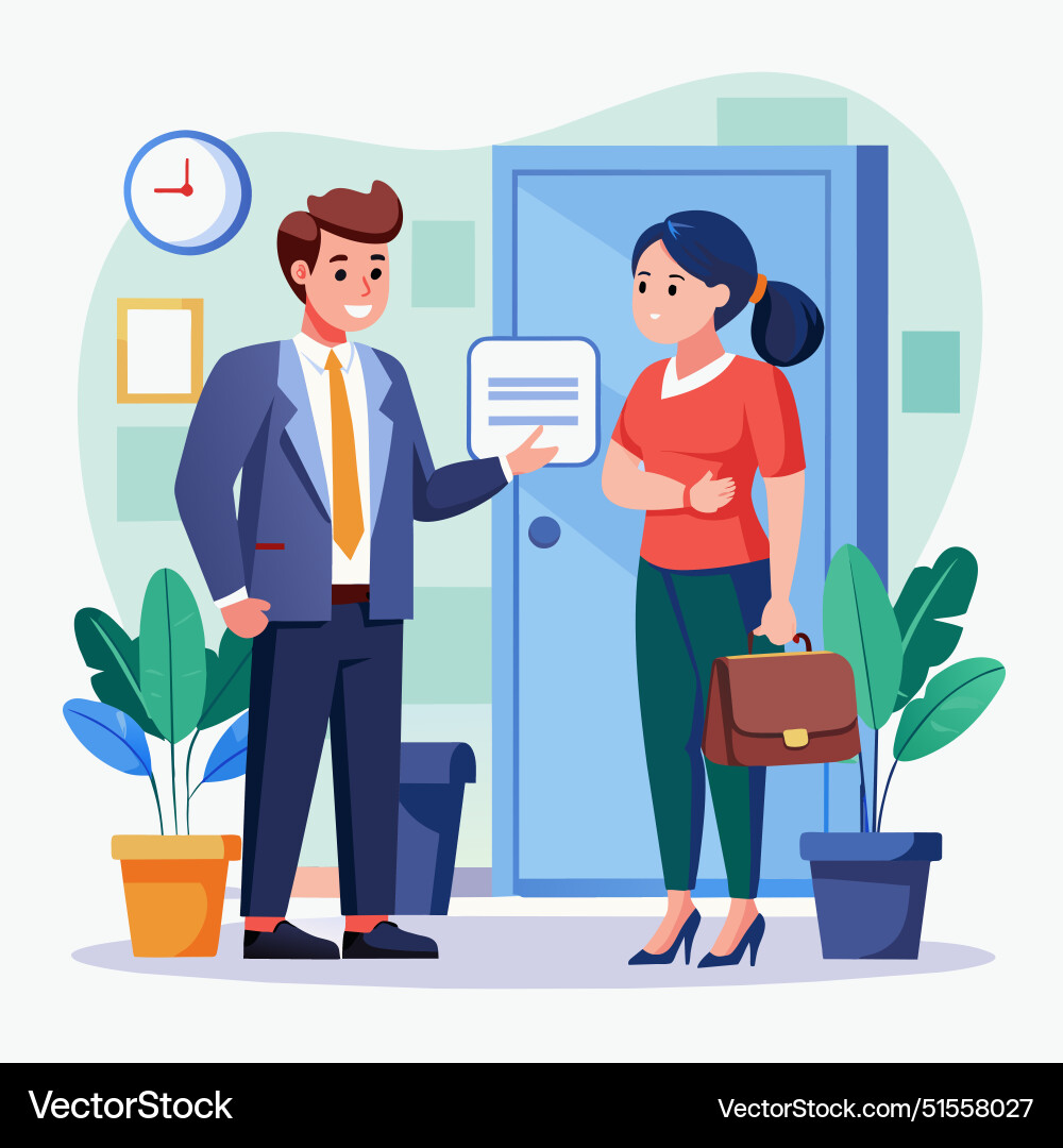 Exit interview employee feedback before leaving Exit interview employee feedback before leaving vector image