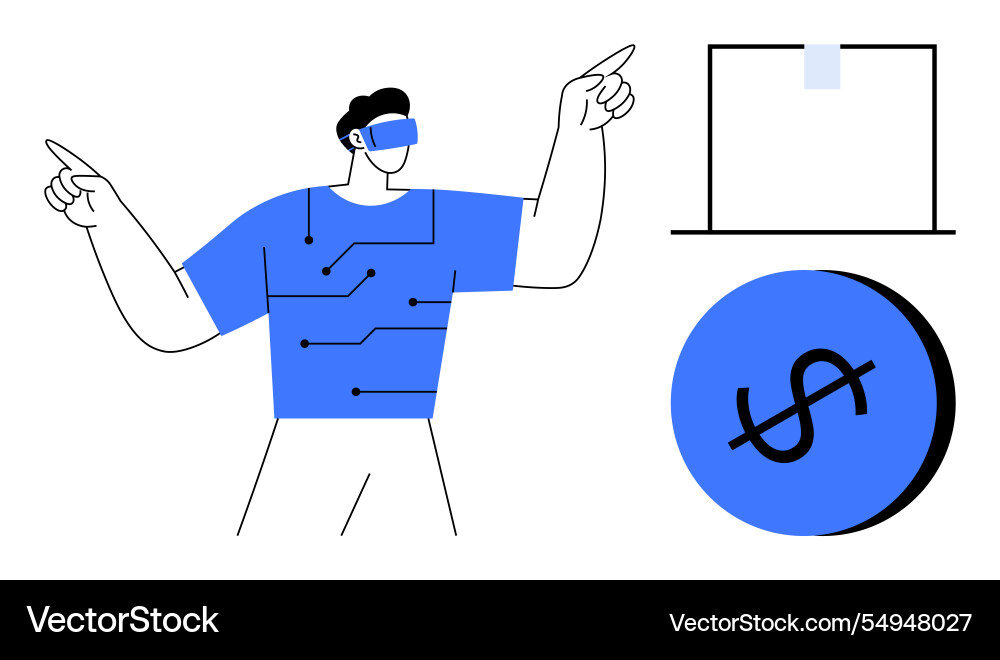 Exploring virtual reality the intersection Exploring virtual reality the intersection vector image
