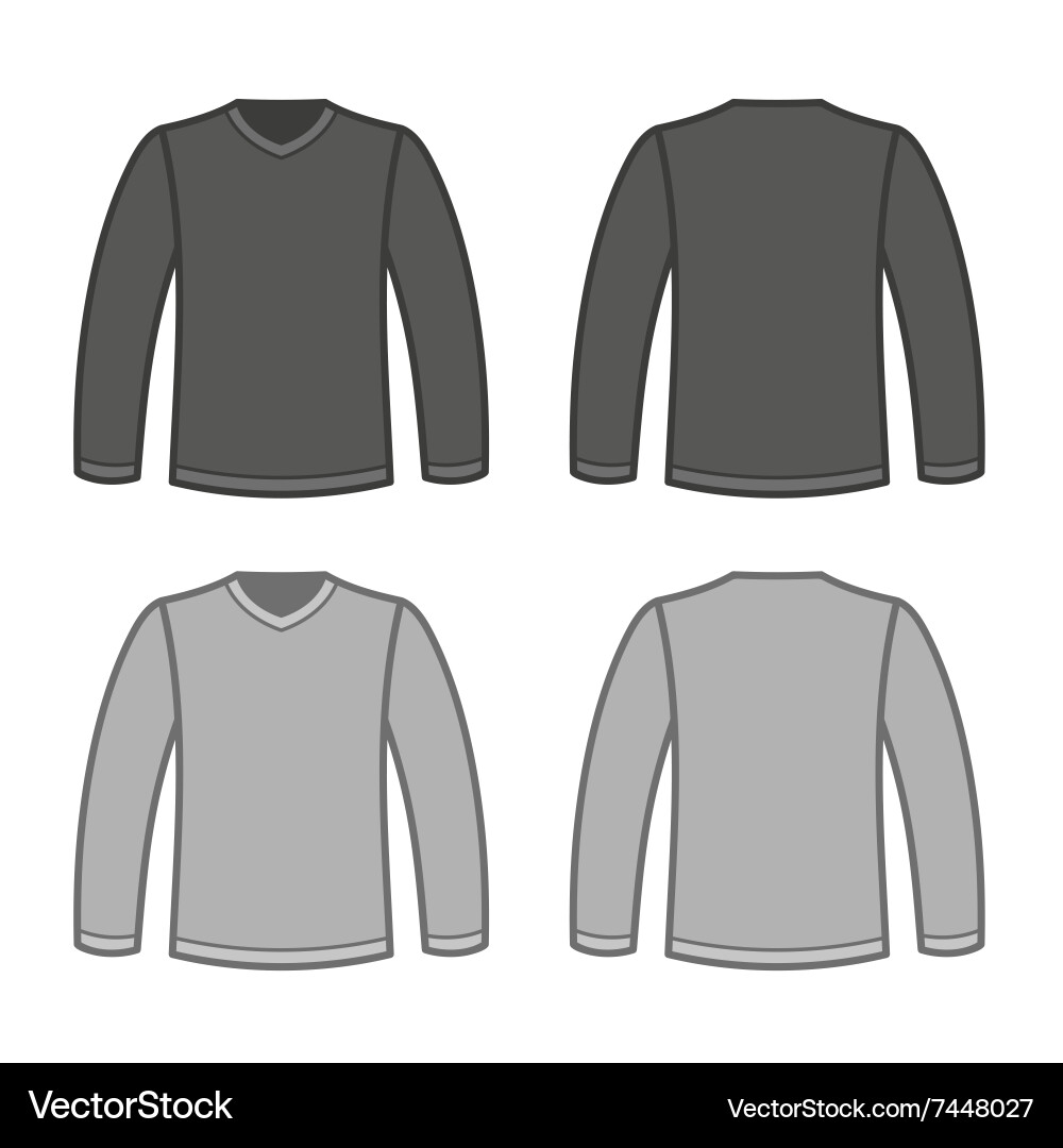 Grey Men's Long Sleeved T-Shirt vector image