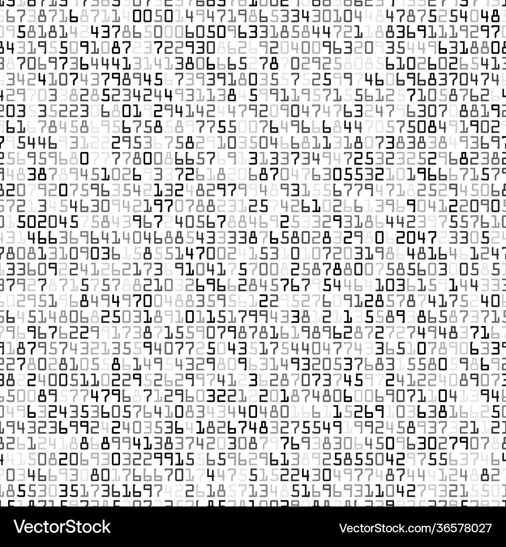 Halftone Numbers & Letters Pattern vector image