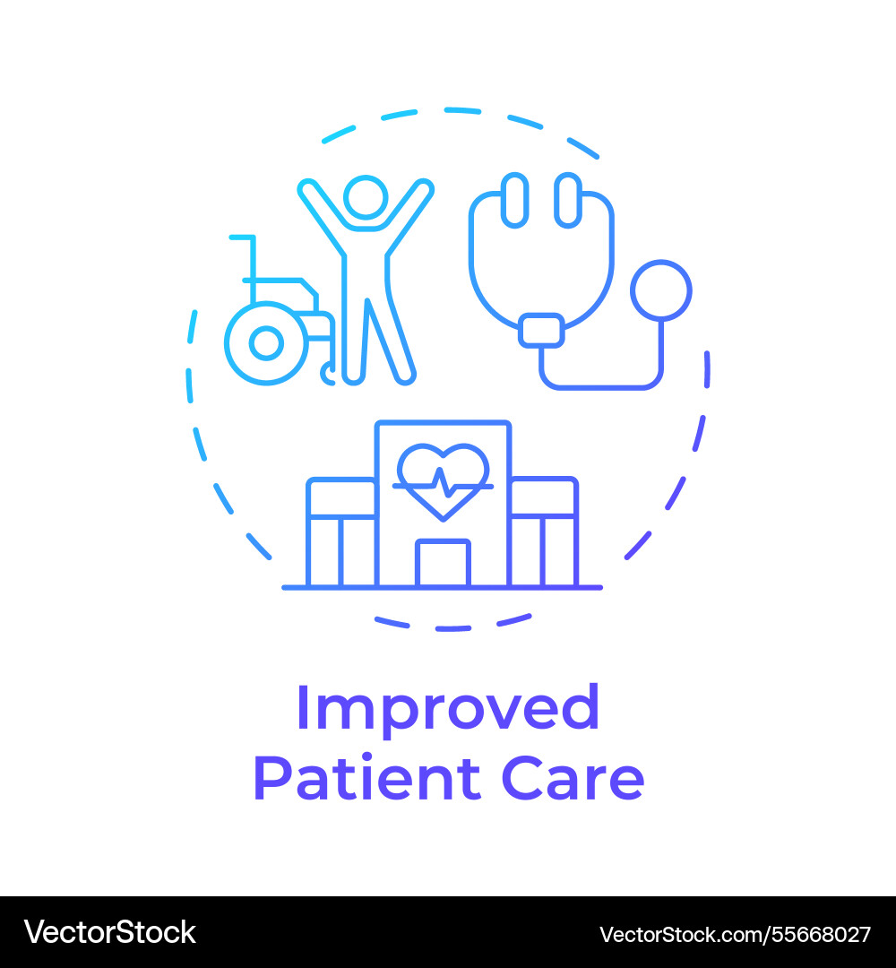Improved patient care blue gradient concept icon Improved patient care blue gradient concept icon vector image
