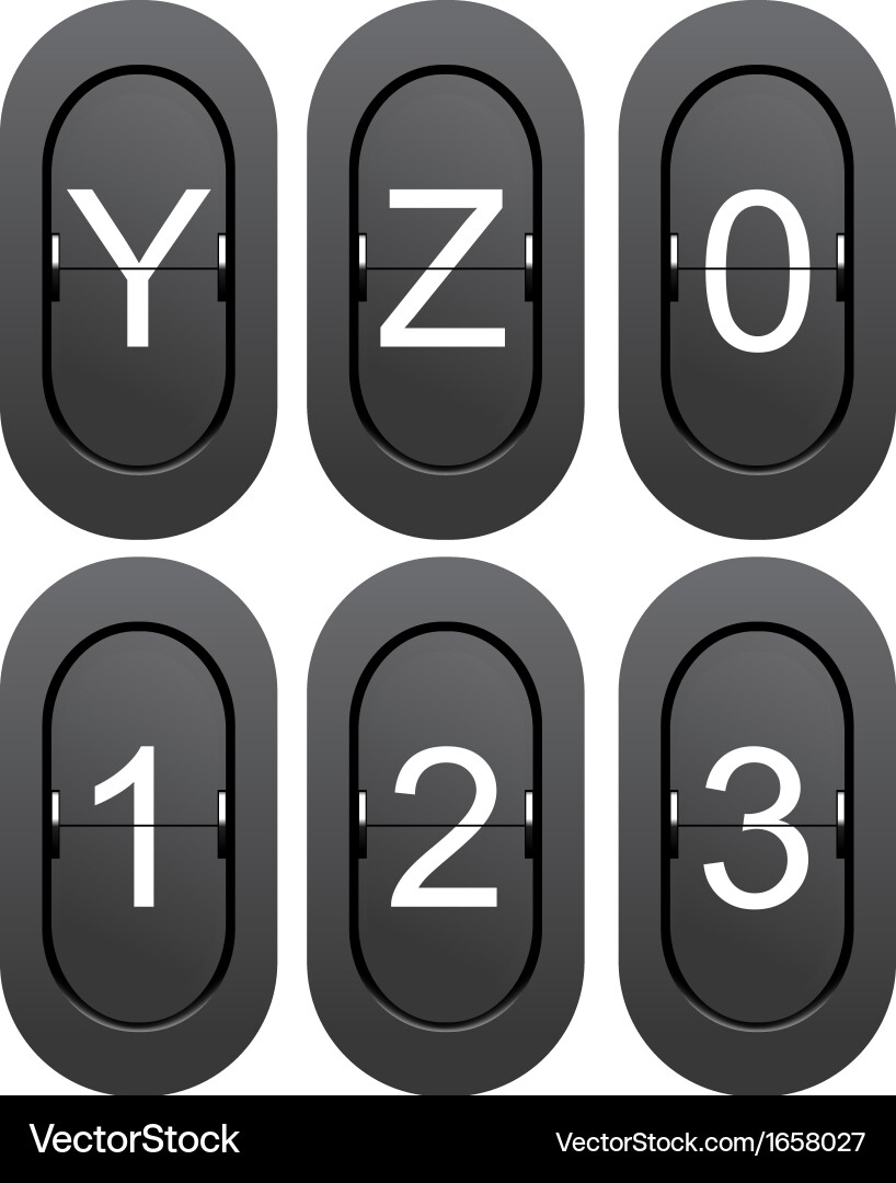 Numeric series 0 to 1 from mechanical scoreboard vector image