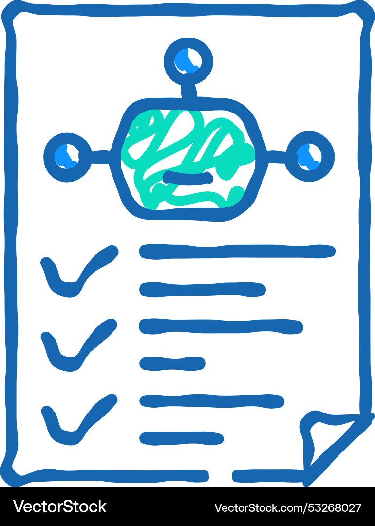 Robot task list icon doodle vector image