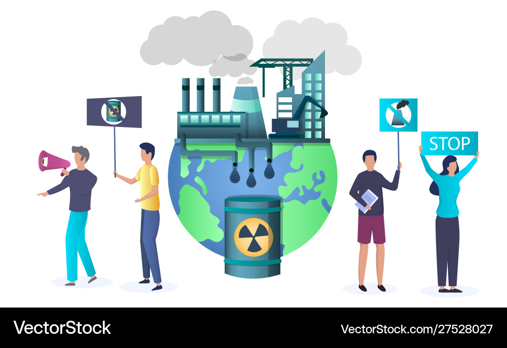 Stop pollution concept for web banner Stop pollution concept for web banner vector image