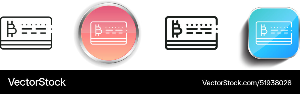 Bitcoin icon thin linear regular and button style vector image