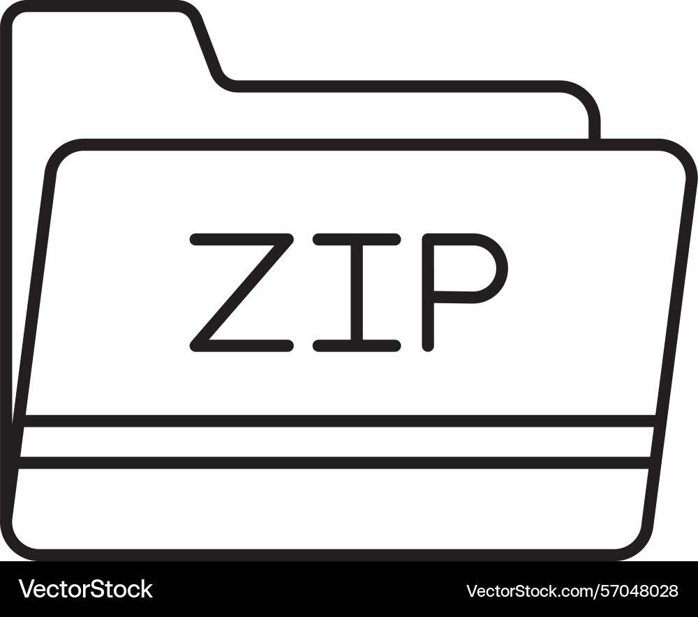 Compressed folder line icon design vector image