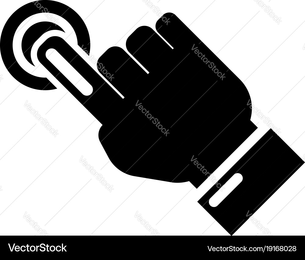 Cursor hand click icon simple black style Vector Image