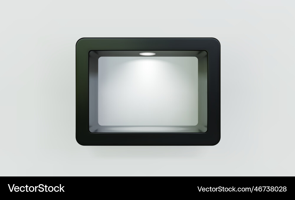 Empty black rounded rectangular shelf or niche vector image