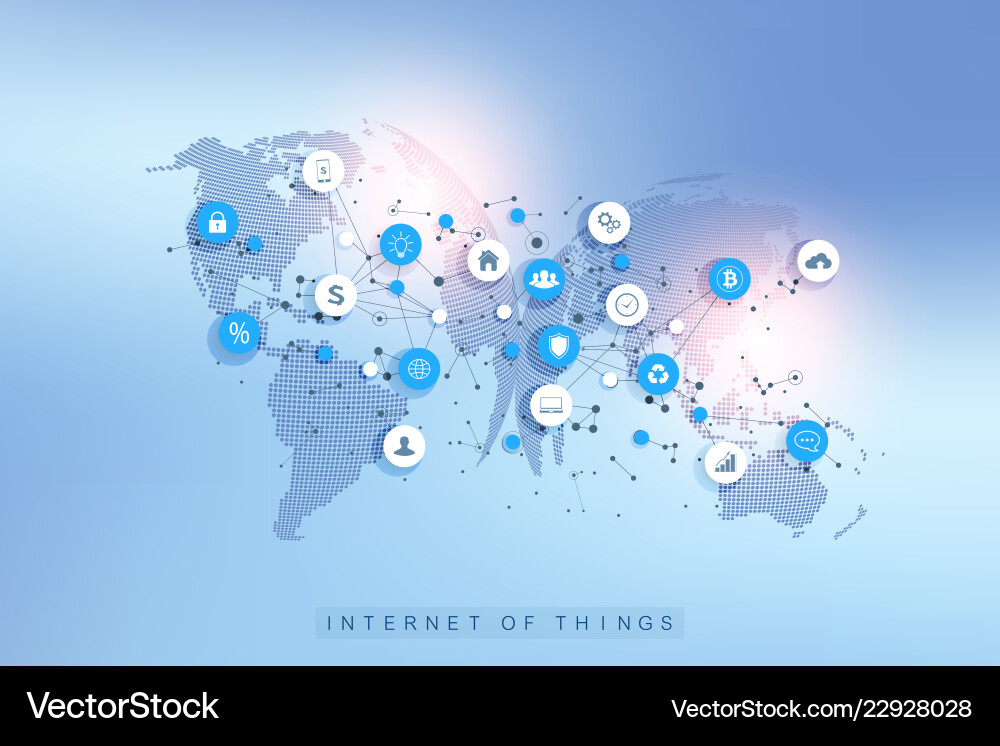 Internet of things iot and network connection Internet of things iot and network connection vector image