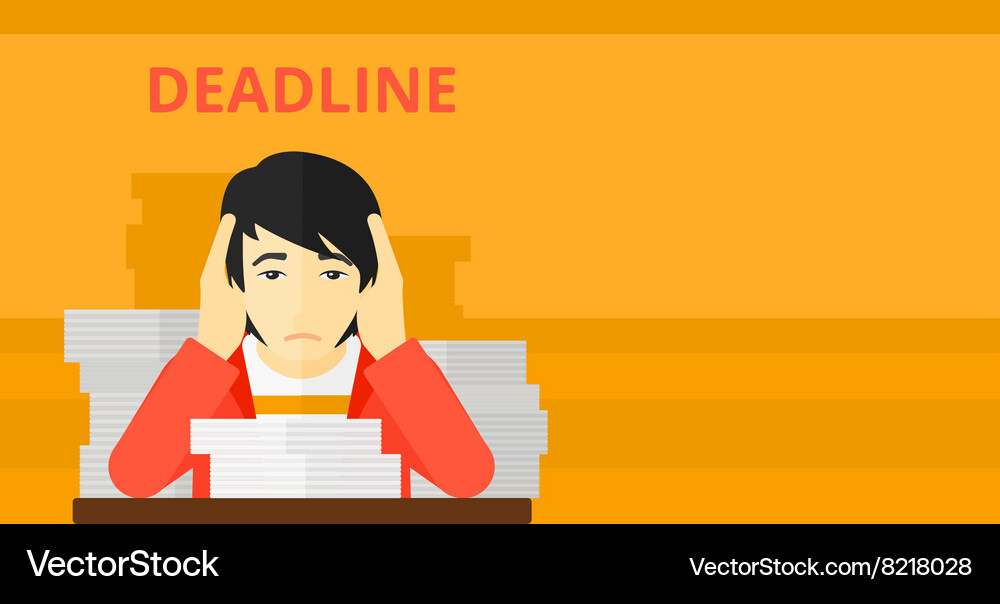 Man having problem with deadline Vector Image